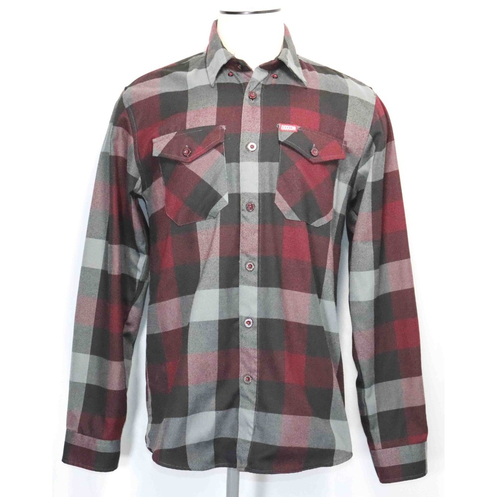 Dixxon The‎ Brawler Plaid Polyester Flannel Button Down Shirt Mens Size Medium